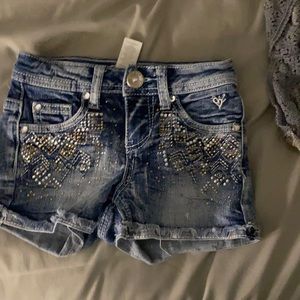 justice shorts size 7 with rhinestones